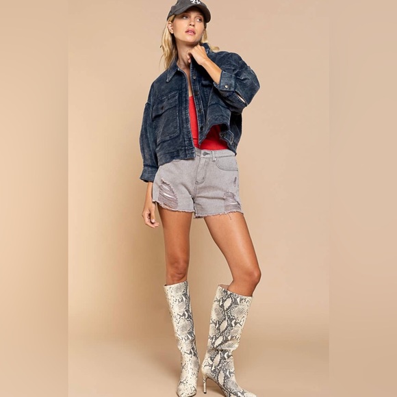 🖤HPx2 🎉 Maisie Oversized Vintage Style Corduroy Crop Shirt Jacket Shacket NWT - Picture 5 of 12